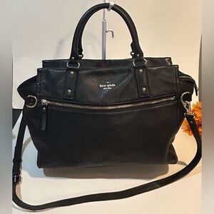 Kate Spade Black Pebble Leather Tote Shoulder bag crossbody